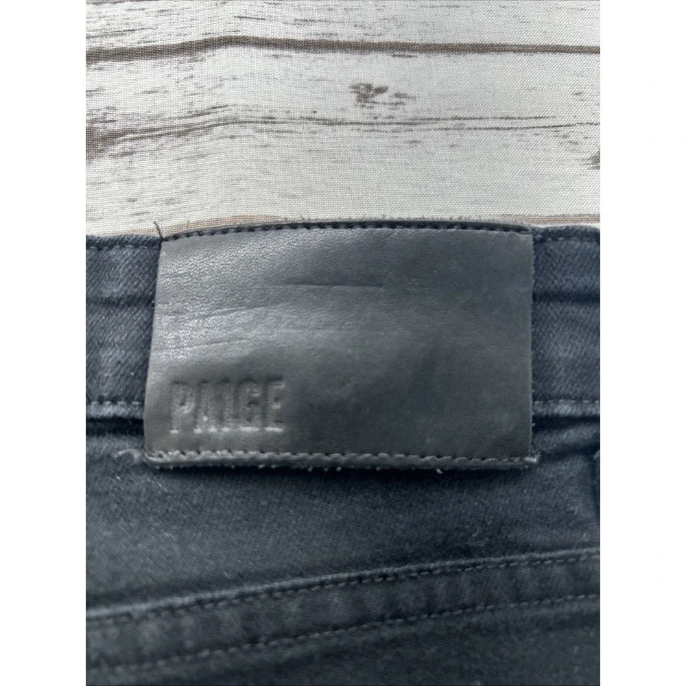 PAIGE Federal Black Straight Leg Jeans Men's Size 34x29 Stretch Made In USA EUC